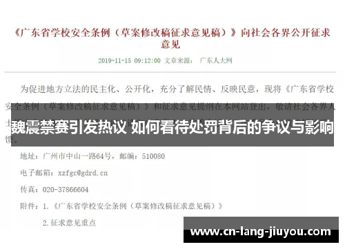 魏震禁赛引发热议 如何看待处罚背后的争议与影响
